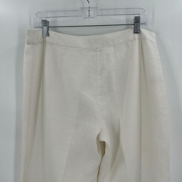 TOMMY BAHAMA *Flawed* Women's White 100% Linen Wide Leg Pants Size 10 - Picture 5 of 8